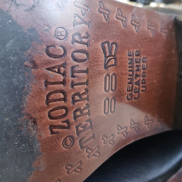 Zodiac Buckley Western Boots Black Leather Upper Women's Size 8M - Picture 7 of 16